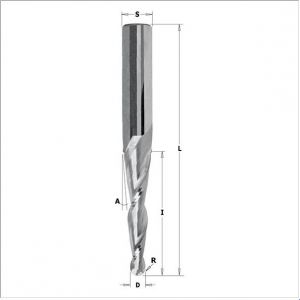 Solid carbide Upcut 2D/3D Carving Tapered Ball Noise Spiral Bit 152.060.163