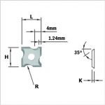 Profiled rounding reversible knives - 4 cutting edges 790.015.04