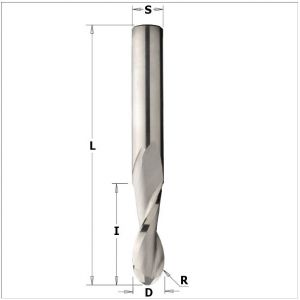 Round nose solid carbide upcut spiral bits 199.081.11