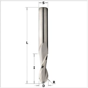 Round nose solid carbide upcut spiral bits 199.160.11