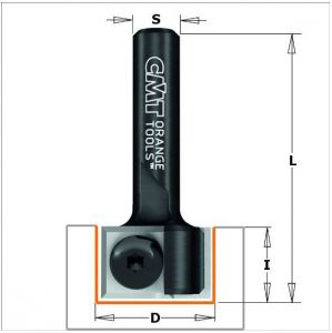 Straight router bit with insert knives 655.190.11