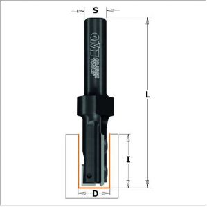 Straight router bits with insert knives 653.161.11